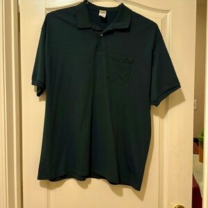 Dark green polo shirt, Hanes